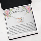 To My Sister In Law Necklace - Gift for Bonus Sister - Interlocking Hearts Necklace