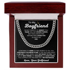 To My Boyfriend - Cuban Link Chain - Girlfriend to Boyfriend Anniversary, Christmas & Birthday Gift