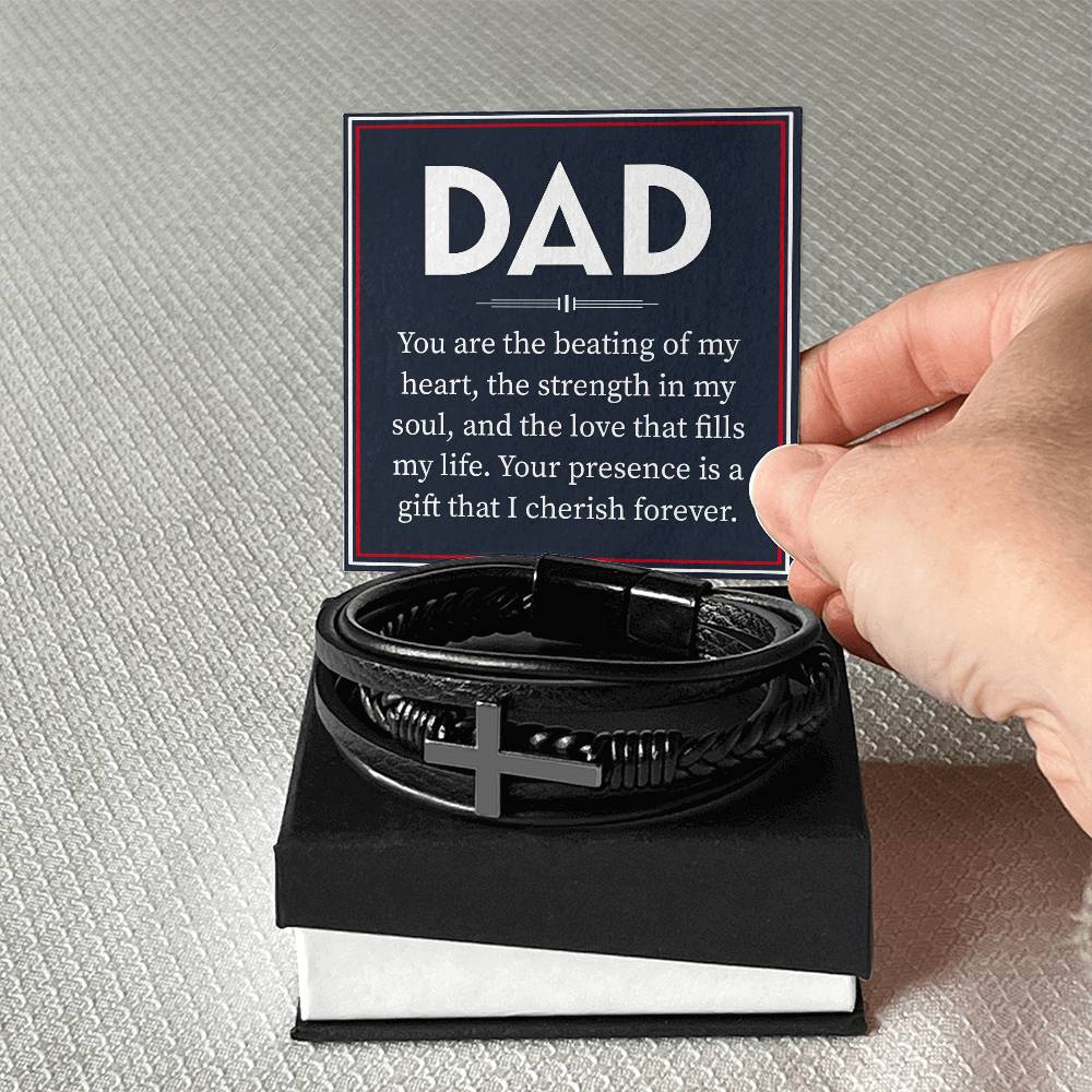 Dad - You are the beating of my heart - Men's Cross Bracelet