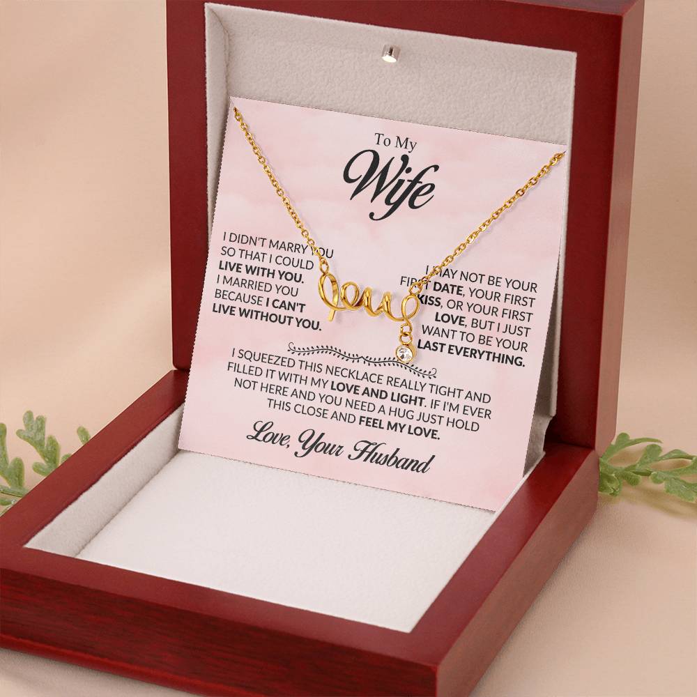 Wife Jewelry Gift from Husband - Sweet Romantic Gift for Valentine’s Day - Scripted Love Necklace
