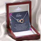 Heartfelt Sister Gift - There's no better friend than a sister - Interlocking Hearts Necklace