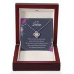 Heartfelt Sister Gift - There's no better friend than a sister - Love Knot Necklace