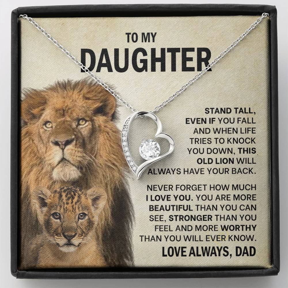 To My Daughter - Stand Tall, Even If You Fall - Forever Love Necklace