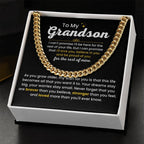To My Grandson - I Believe in you - Chain Link Chain from Grandparents