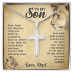 To My Son - Gift for Son from Dad - I can promise to love you for the rest of mine - Artisan Cross Necklace
