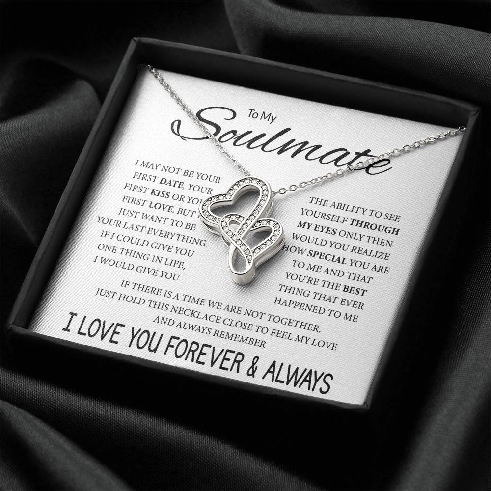 To My Soulmate Necklace - Gift for Celebrating Love on Valentine’s Day & Special Days - Heart-to-heart Pendant Necklace