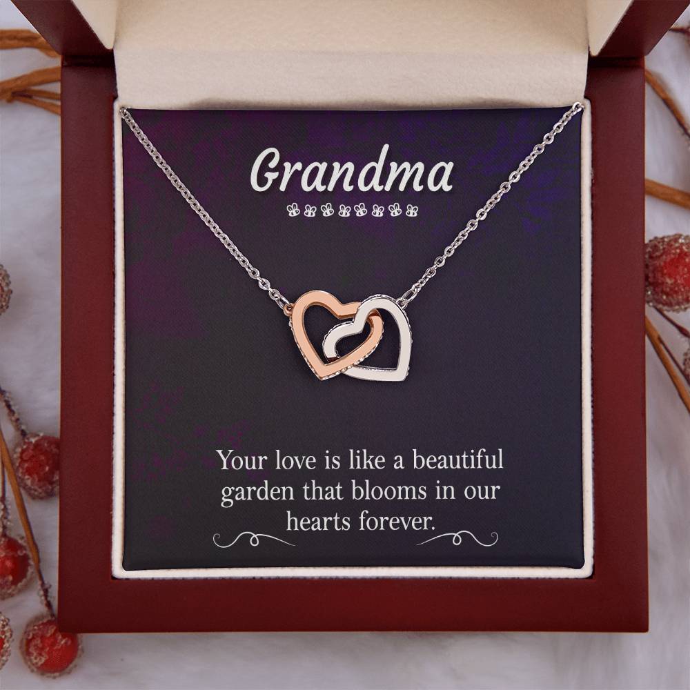 Present for Grandma - Interlocking Hearts Necklace