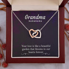Present for Grandma - Interlocking Hearts Necklace