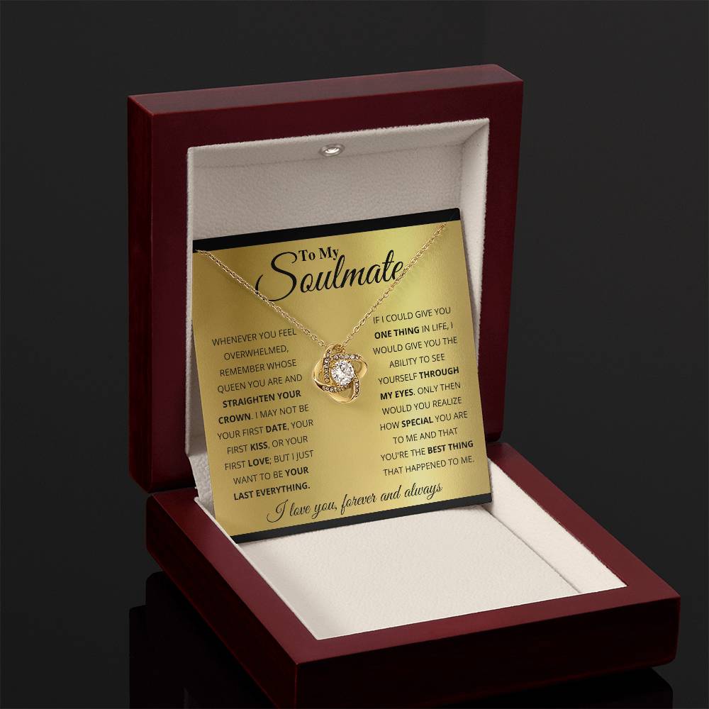 To My Soulmate Necklace - Long Distance Relationship Soulmate Gift for Romantic Occasions - Love Knot Necklace