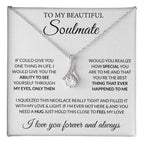 To My Beautiful Soulmate Necklace - Gift for Her for Birthday & Sweet Romantic Surprises - Alluring Beauty Necklace