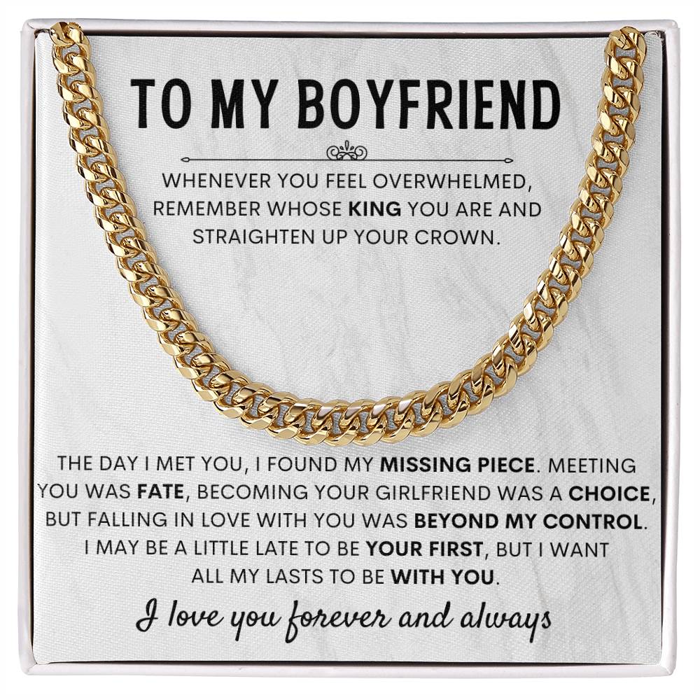 Girlfriend to Boyfriend Gift – Cuban Link Chain – Birthday & Anniversary Gift for Him