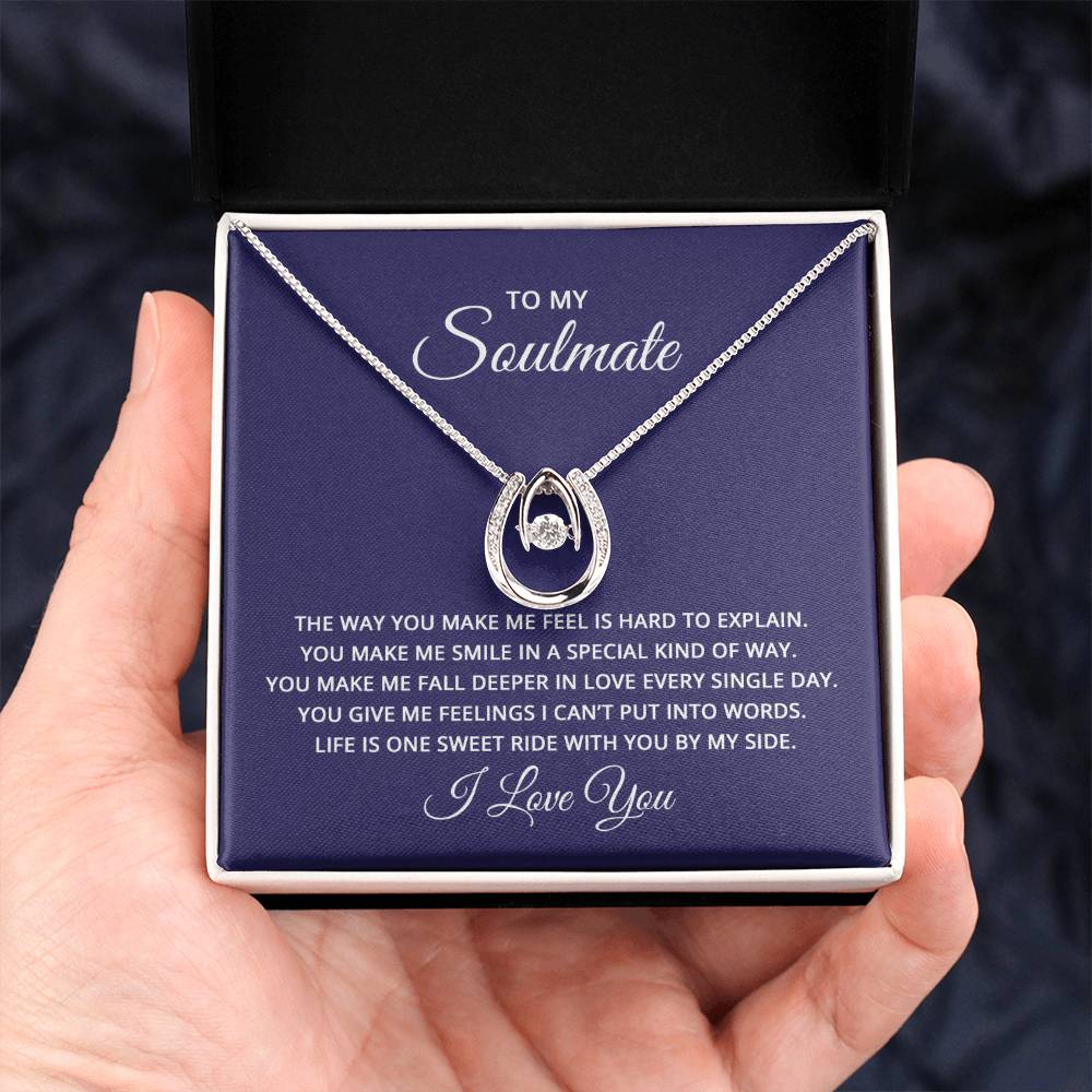 To My Soulmate Necklace - Long Distance Soulmate Gift for Valentine’s Day & Special Days - Lucky In Love Necklace