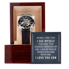 To My Son - When I see you - Men's Openwork Watch Gift for Son