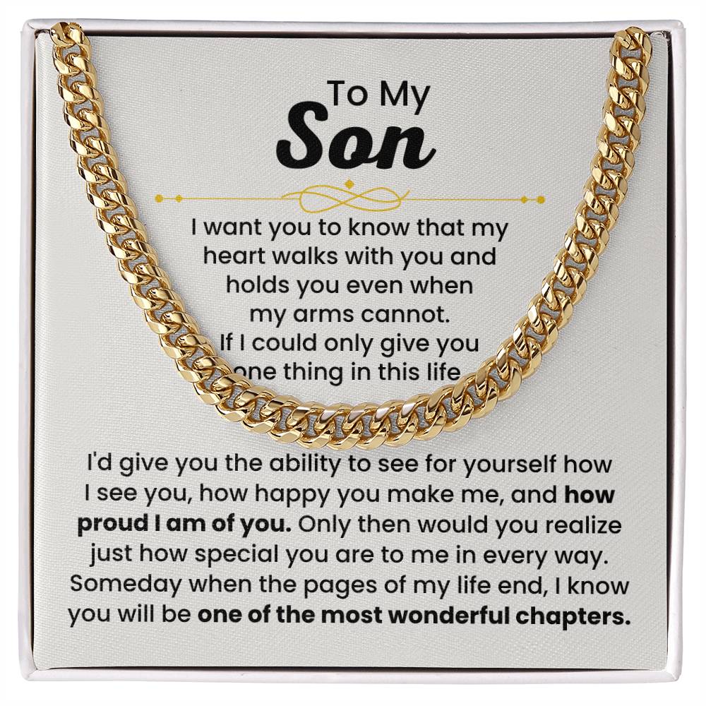 To My Son Necklace – Holiday Gift for Son Graduation – Cuban Link Chain