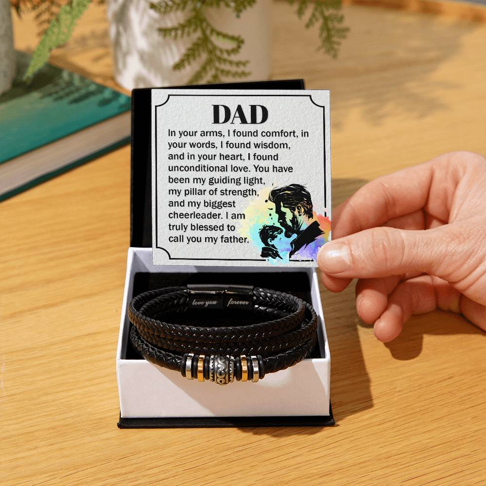 Dad - In your arms, I found comfort - Love You Forever Bracelet for Father