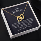 To My Soulmate Necklace - Long Distance Relationship Soulmate Gift for Romantic Occasions - Interlocking Hearts Necklace
