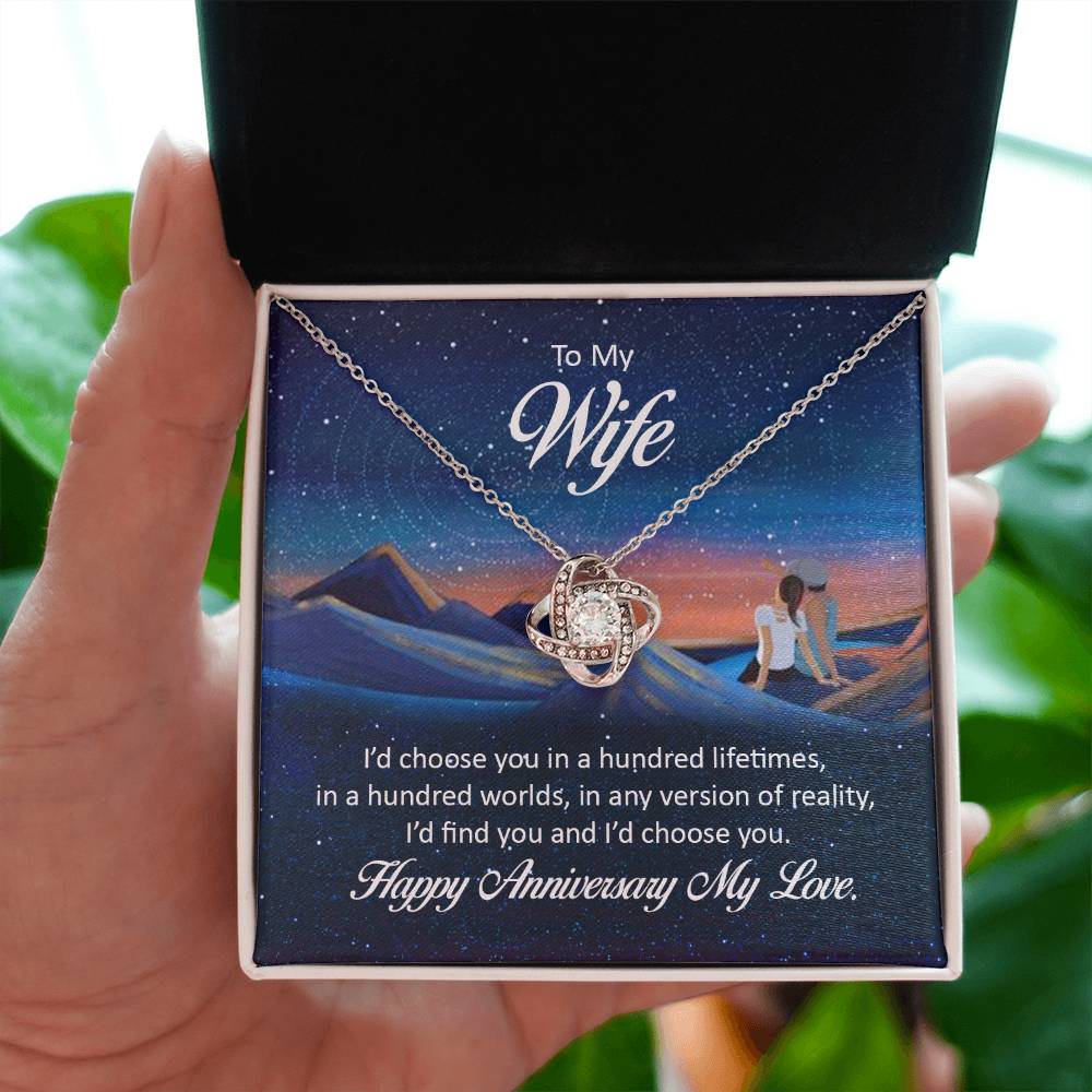 Anniversary Gift for Wife from Husband - Sweet Romantic Jewelry for Valentine’s Day - Love Knot Necklace