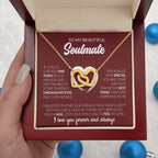 To My Beautiful Soulmate Necklace - Soulmate Gift for Her for Holiday Celebrations & Romance - Interlocking Hearts Necklace