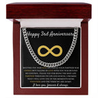 3 Year Anniversary Gifts for Him Necklace, Couple Gift, Anniversary Gift, Special Keepsake for Him, Happy 3th Anniversary