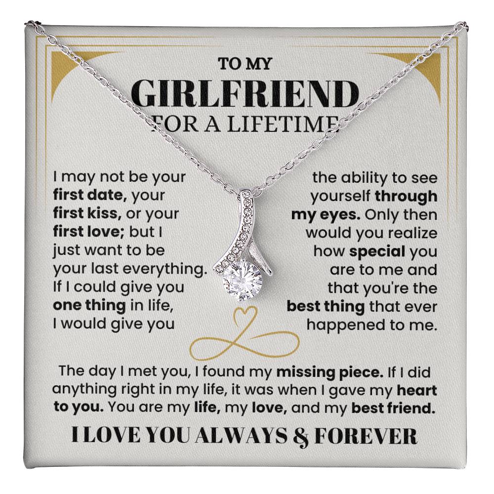 To My Girlfriend Necklace - Soulmate Jewelry Gift for Valentine’s Day, Birthday - Alluring Beauty Necklace