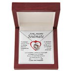 To My Beautiful Soulmate Necklace - Gift for Her for Birthday & Sweet Romantic Surprises - Crown Pendant Necklace