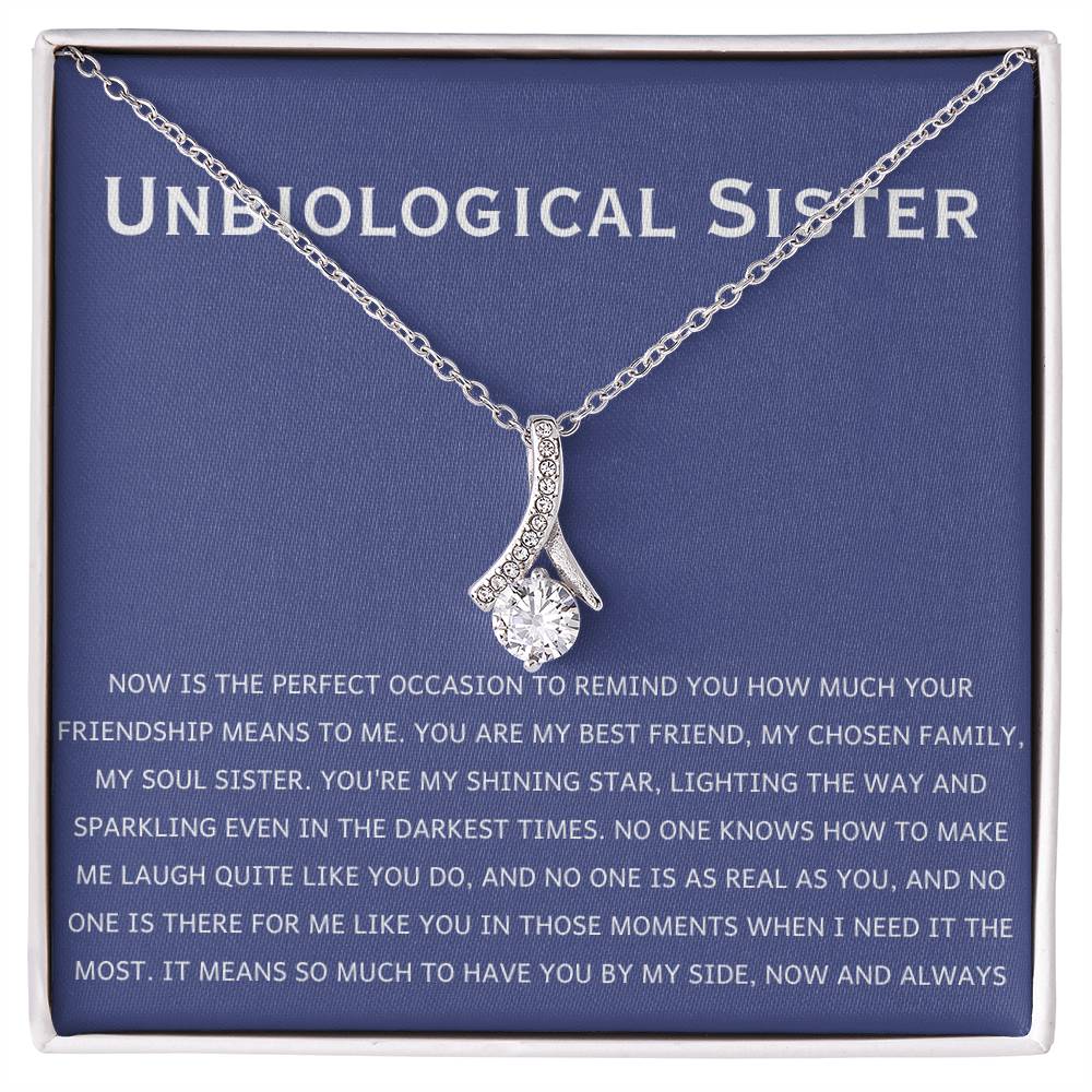 Unbiological Sister Necklace - Gift for Bonus Sister - Alluring Beauty Necklace