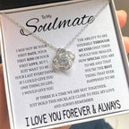 Soulmate Jewelry for Girlfriend - Romantic Necklace for Valentines & Birthdays - Love Knot Necklace