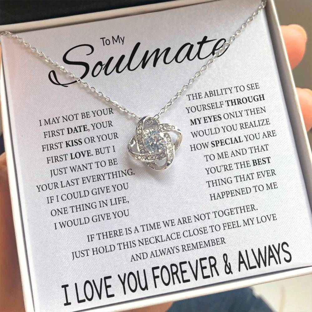 Soulmate Jewelry for Girlfriend - Romantic Necklace for Valentines & Birthdays - Love Knot Necklace