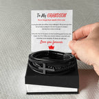 Holiday Gift for Grandson – Graduation, Birthday – Men’s Cross Bracelet