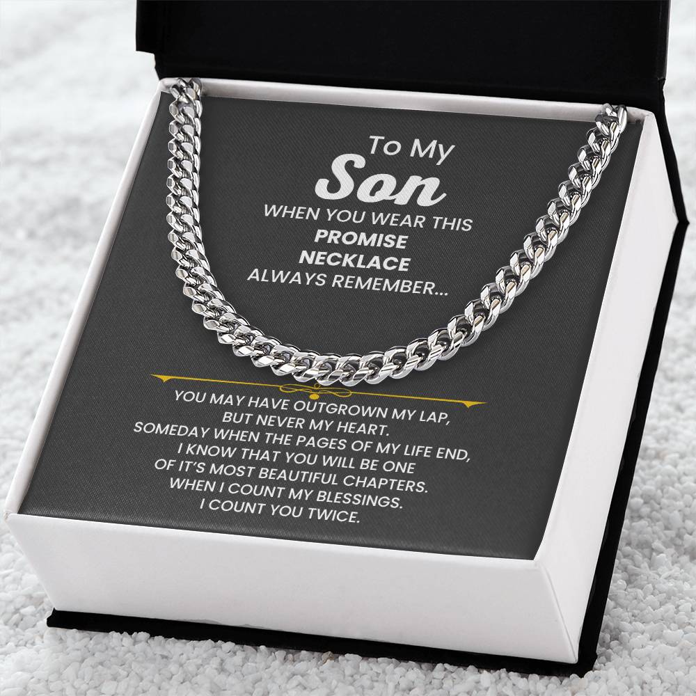 To My Son - When you wear this promise necklace - Cuban Link Chain