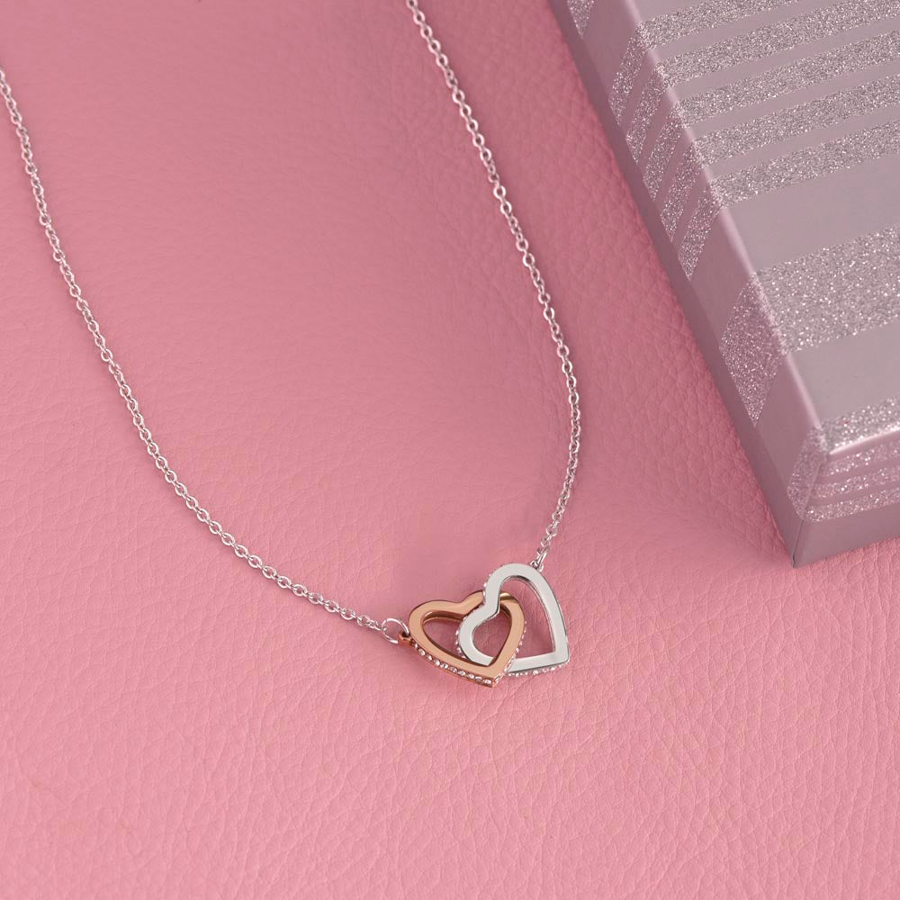 To My Little Sister - A sister is more than a forever friend - Little Sister Gift - Interlocking Hearts Necklace