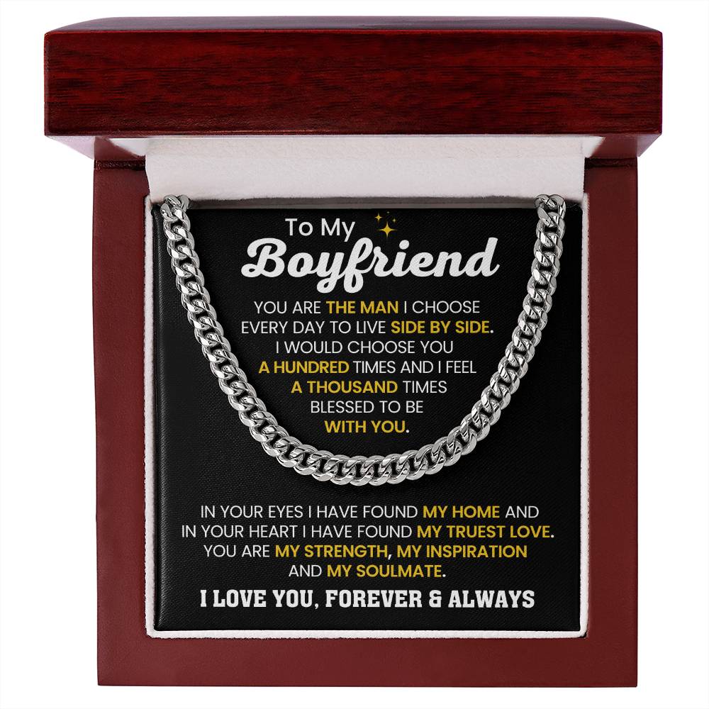 Boyfriend Jewelry Gift from Girlfriend - Cuban Link Chain - Anniversary & Valentine's Day Gift