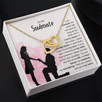 To My Soulmate Necklace - Soulmate Jewelry for Valentine’s Day & Gifts for Her - Interlocking Hearts Necklace