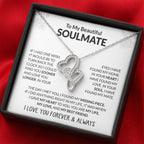 To My Beautiful Soulmate Necklace - Romantic Necklace Gift for Her for Valentine’s Day & Special Occasions - Heart-to-heart Pendant Necklace