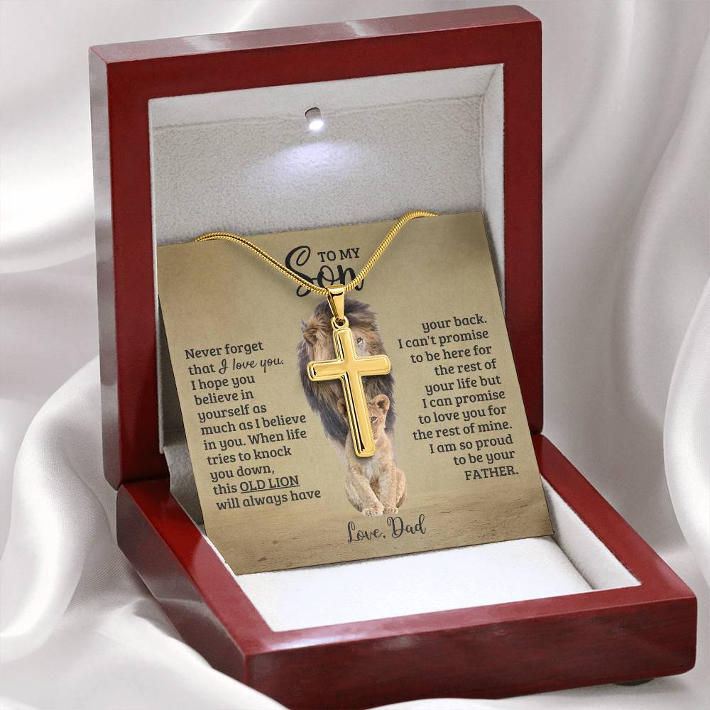 To My Son - Son Present from Dad - I am so proud to be your father - Artisan Cross Necklace