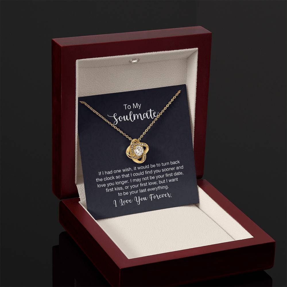 To My Soulmate Necklace - Best Gift for Soulmate for Valentine’s Day & Beyond - Love Knot Necklace