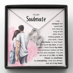 To My Soulmate Necklace - Long Distance Soulmate Gift for Valentine’s Day & Special Days - Heart-to-heart Pendant Necklace