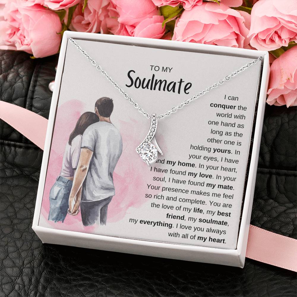 To My Soulmate Necklace - Perfect Gift for Romantic Celebrations & Appreciation Days - Alluring Beauty Necklace