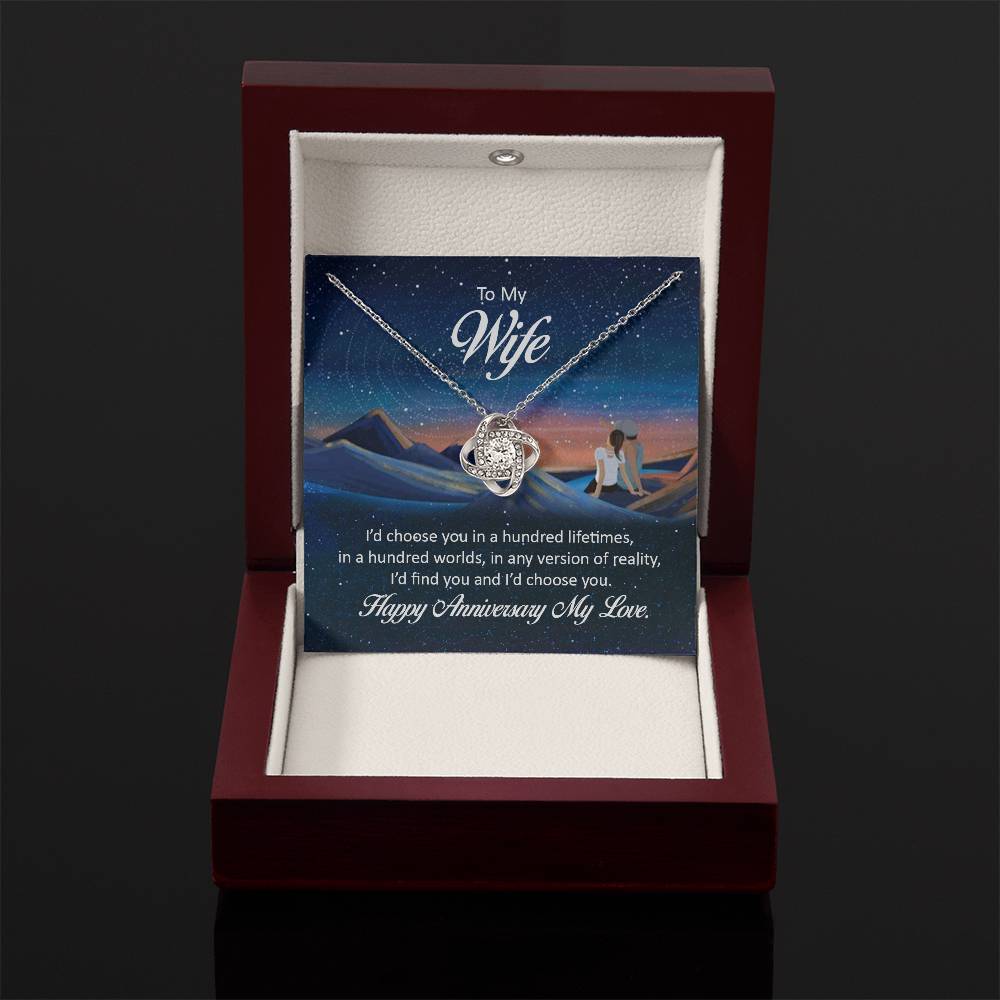 Anniversary Gift for Wife from Husband - Sweet Romantic Jewelry for Valentine’s Day - Love Knot Necklace