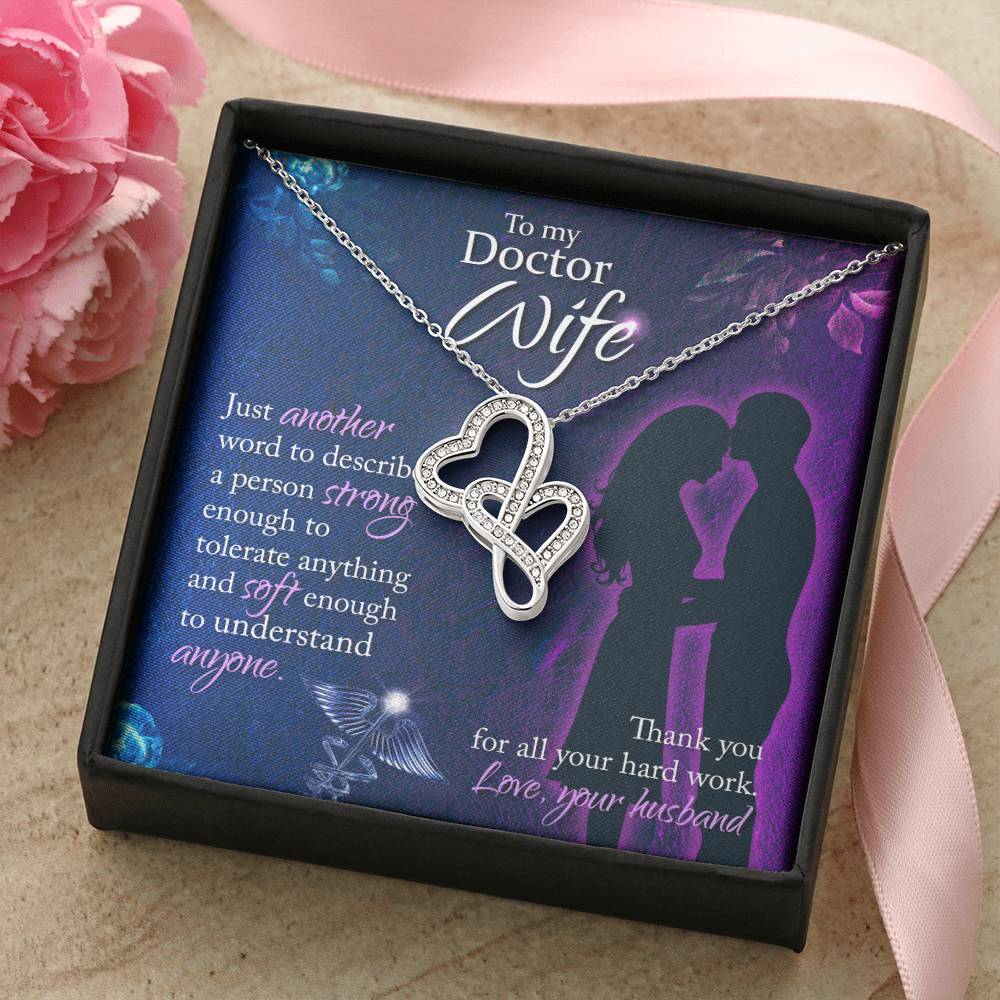 Surprise Gift for Doctor Wife - Meaningful Jewelry from Husband for Christmas, Anniversary & Valentine’s Day - Heart-to-heart Pendant Necklace