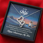 Anniversary Gift for Wife from Husband - Sweet Romantic Jewelry for Valentine’s Day - Heart-to-heart Pendant Necklace