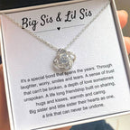 Big Sis & Lil Sis Gift - It's a special bond that spans the years - Gift for Sisters - Love Knot Necklace