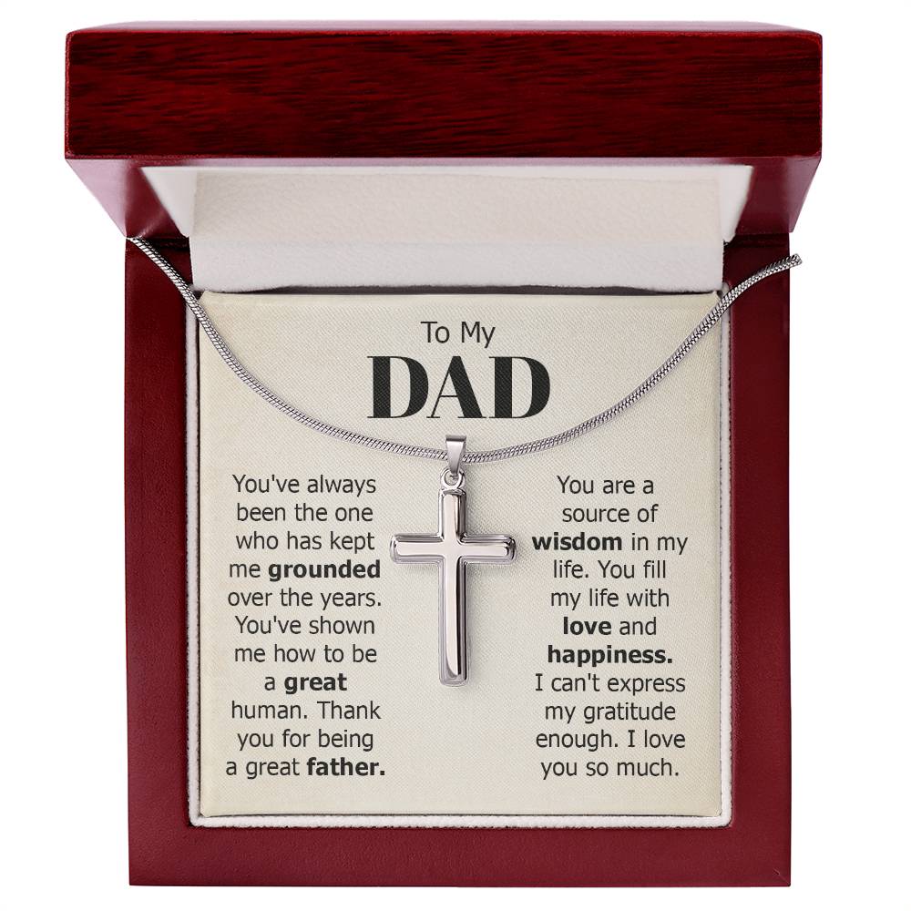 To My Dad Necklace - You've always been the one - Gift for Dad - Artisan Cross Necklace