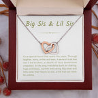 Big Sis & Lil Sis Necklace - It's a special bond that spans the years - Gift for Sisters - Interlocking Hearts Necklace