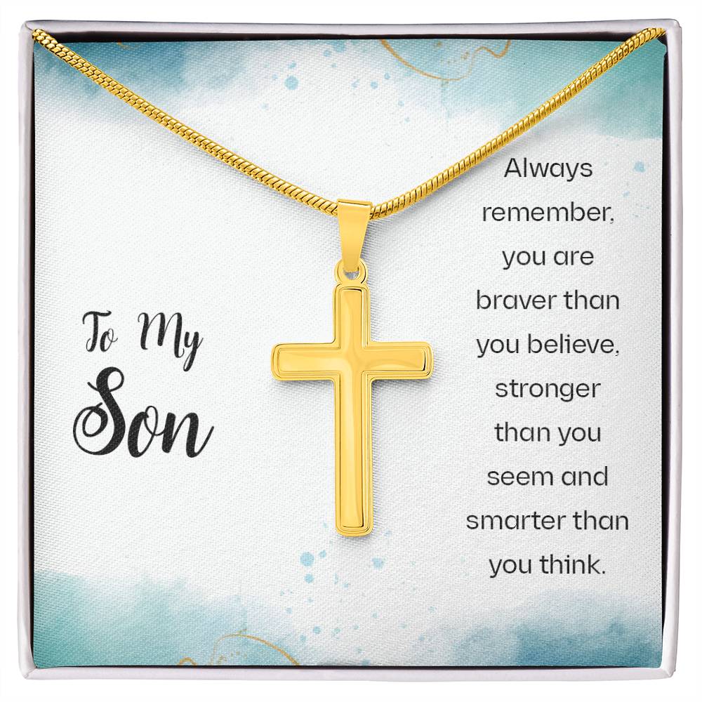 To My Son Necklace - Always Remember - Artisan Cross Necklace