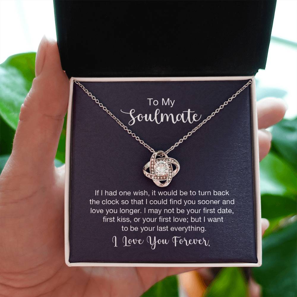 To My Soulmate Necklace - Best Gift for Soulmate for Valentine’s Day & Beyond - Love Knot Necklace