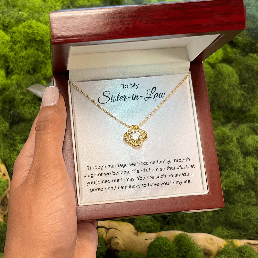 To My Sister In Law - Through Marriage We Become Family - Sister In Law Gift - Love Knot Necklace