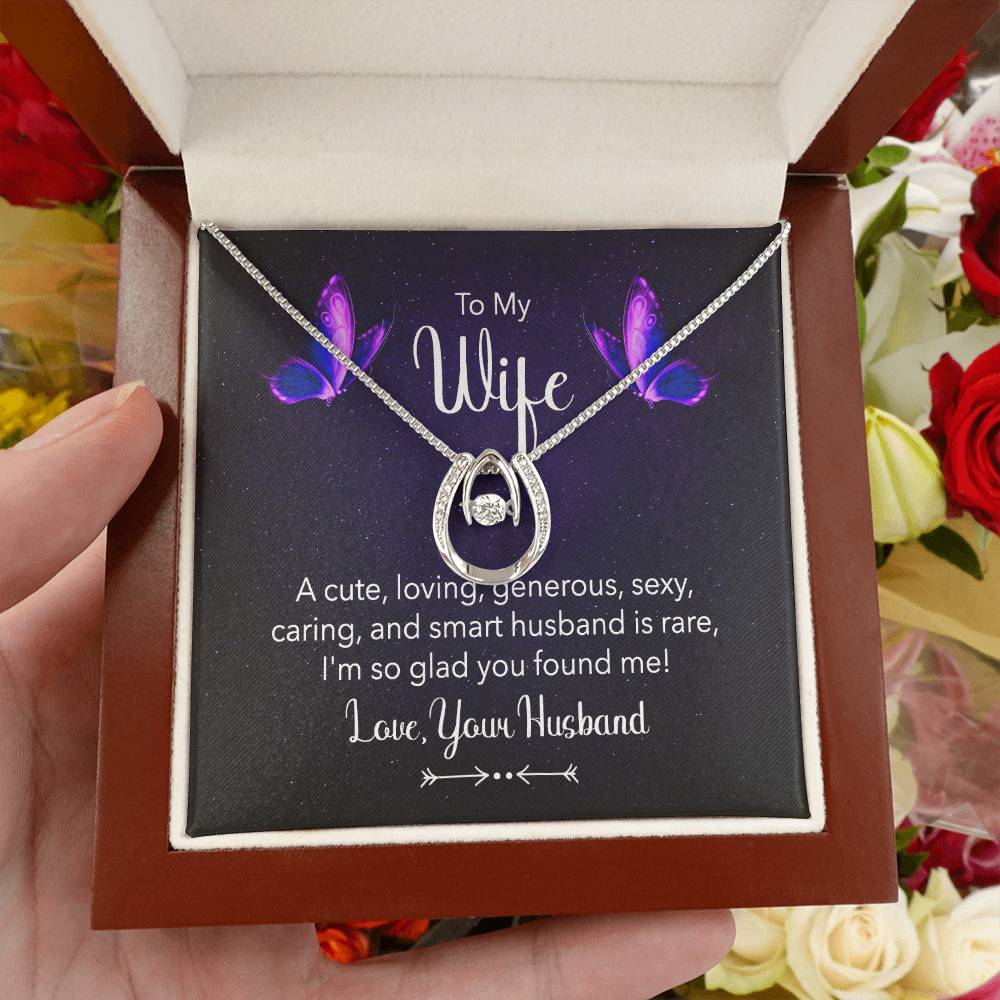 Anniversary Gift for Wife from Husband - Sweet Romantic Jewelry for Valentine’s Day - Lucky In Love Necklace