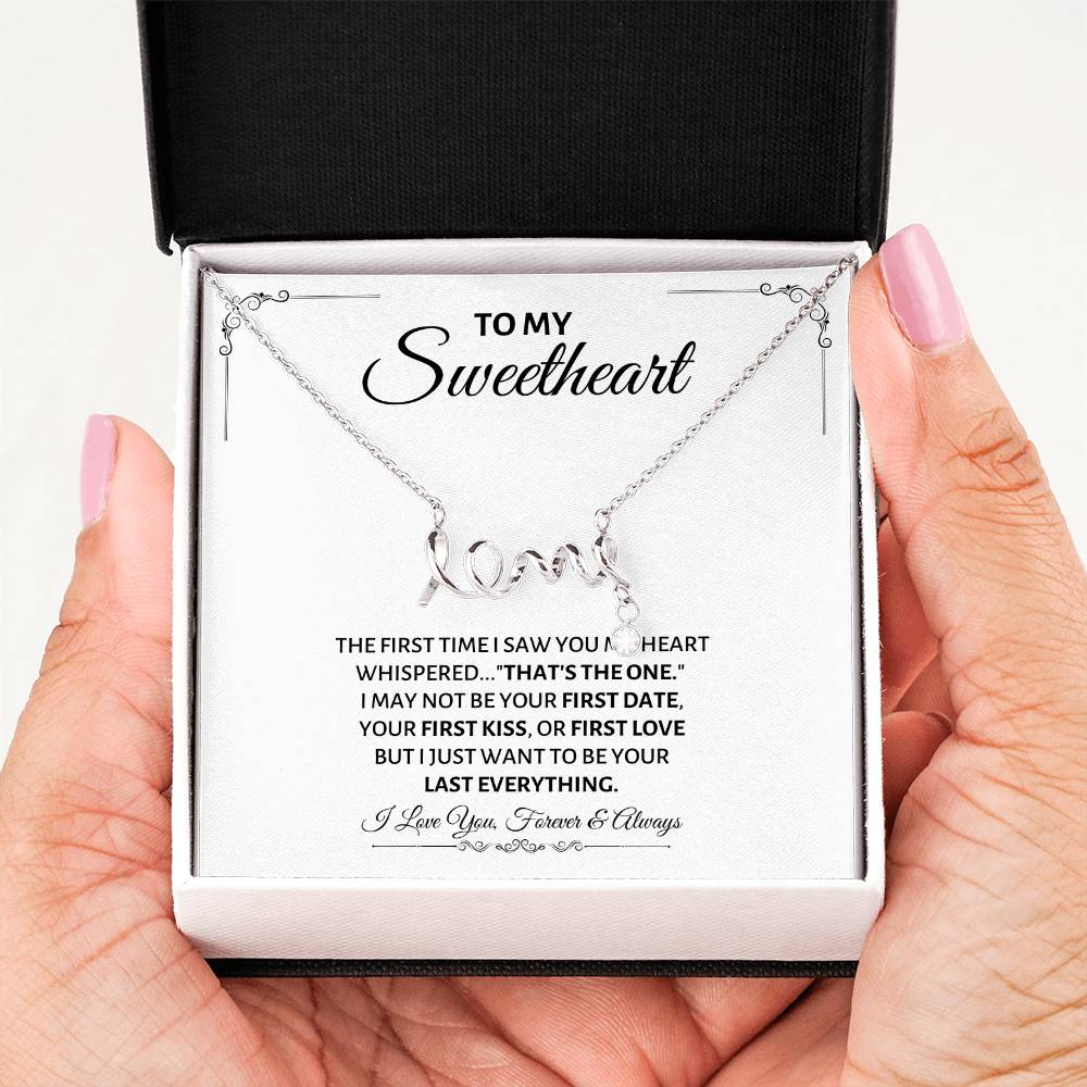 To My Sweetheart Necklace - Gift for Love on Valentine’s Day & Special Days - Scripted Love Necklace