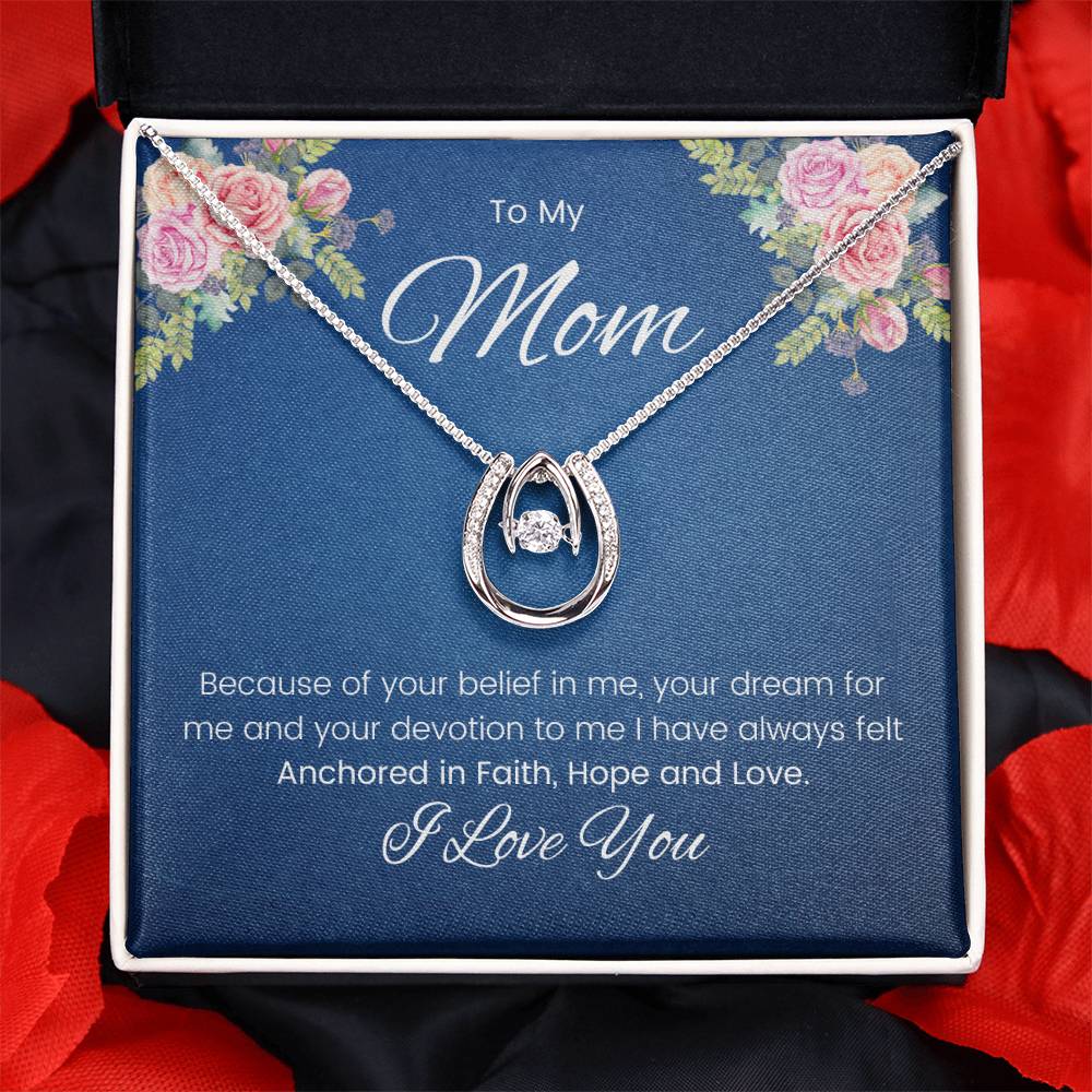 To My Mom - Lucky in Love Necklace - Mom Gift from Son/Daughter